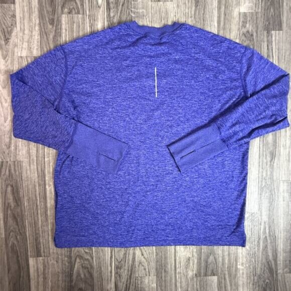 Nike Dri-FIT Running Long Sleeve Shirt Blue Thumbholes Reflective Men’s XL - Picture 2 of 8